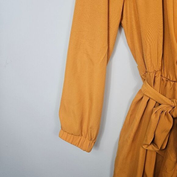 NWT Fashion Nova Stroll at the Plaza Jumpsuit. Mustard Yellow XL - Picture 5 of 16
